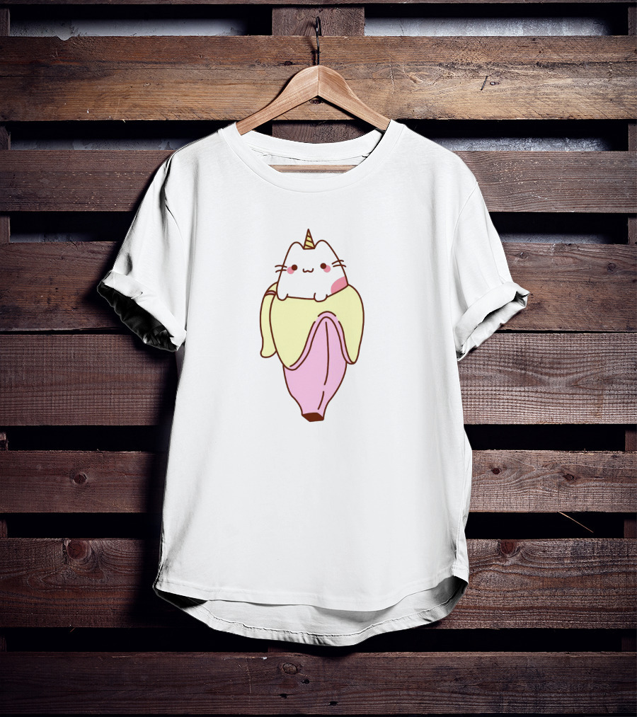 Pinky Banana Caticorn In Unicorn Costume Kawaii T-Shirt