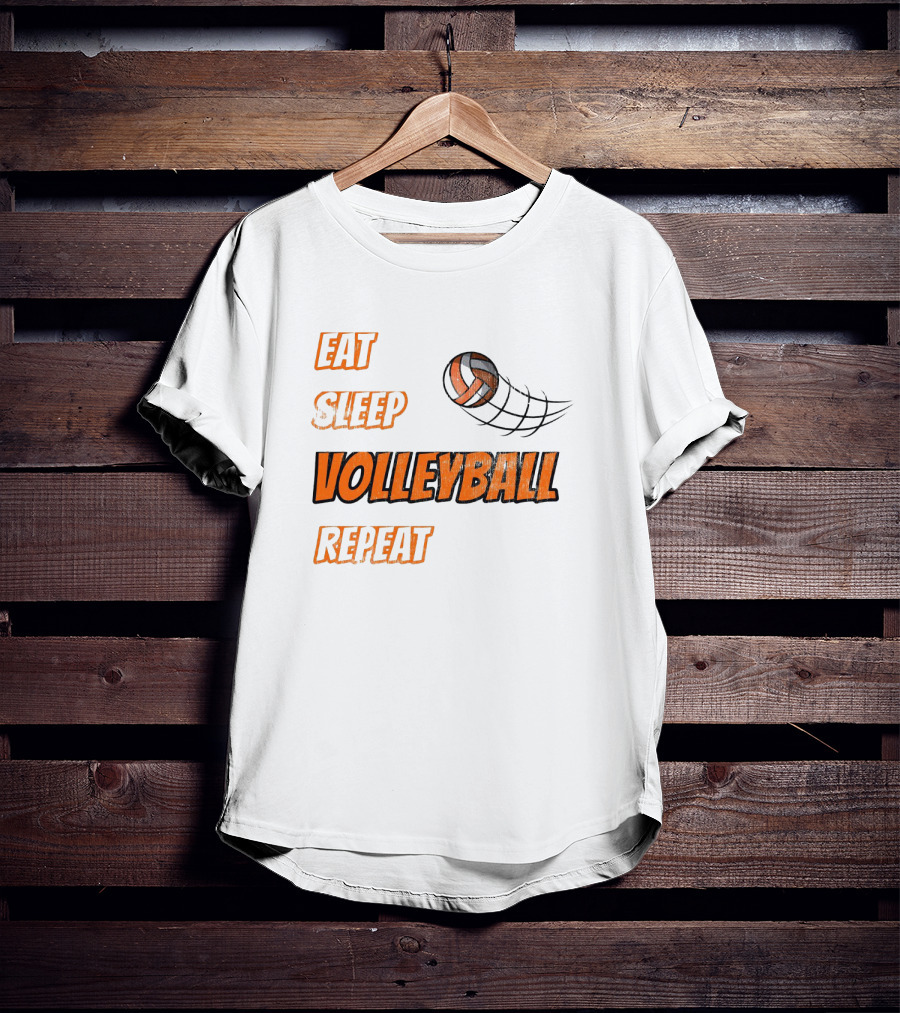 Eat Sleep Volleyball Repeat With Dynamic Ball Image T-Shirt