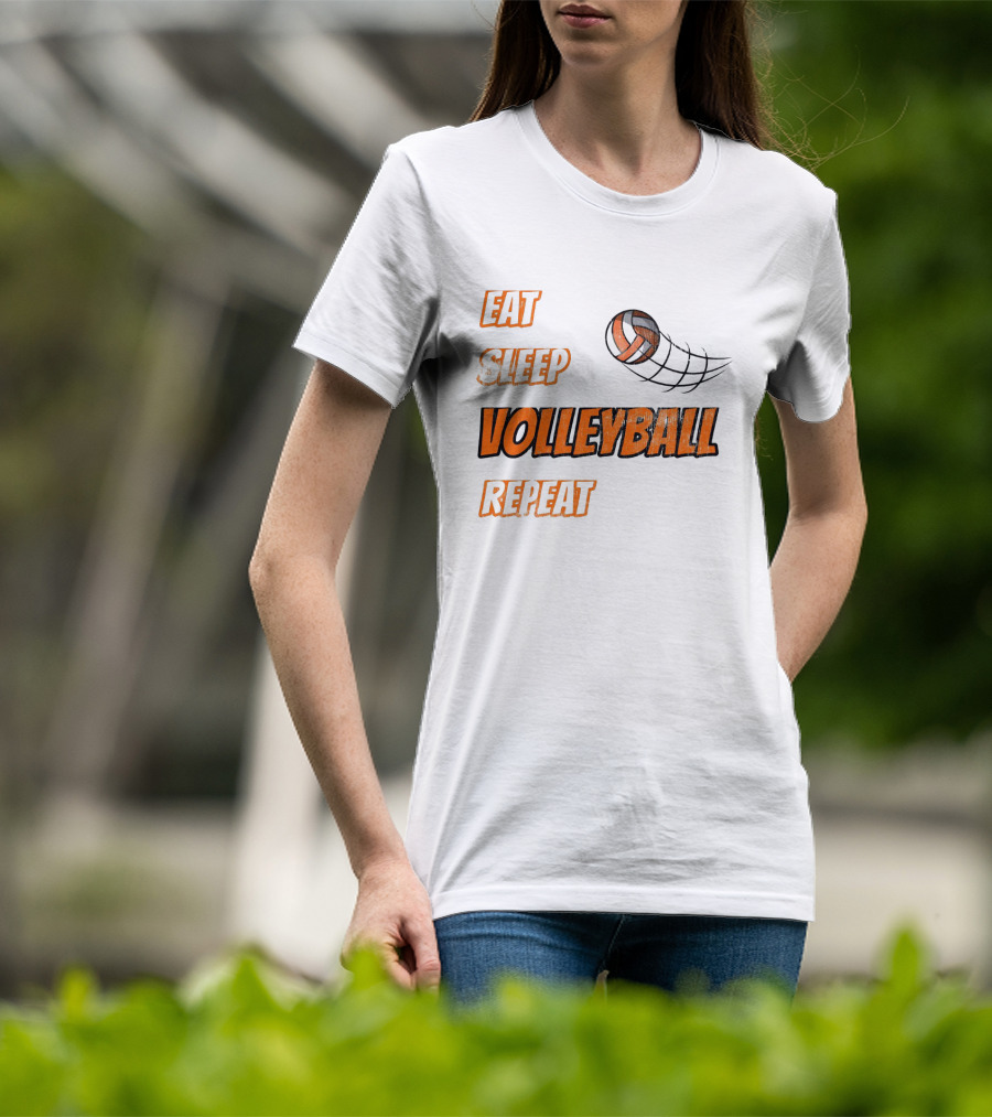 Eat Sleep Volleyball Repeat With Dynamic Ball Image T-Shirt
