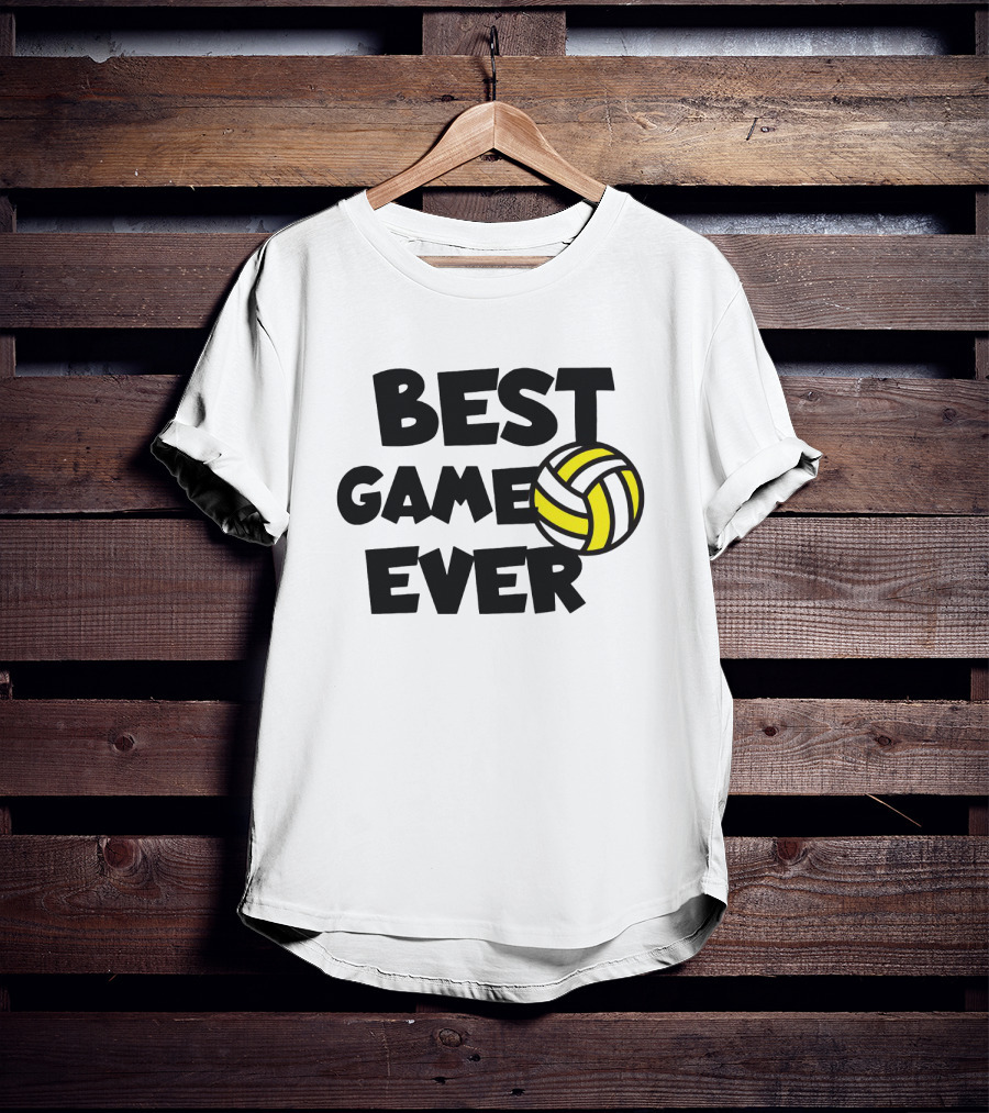 Best Game Ever Volleyball Design With Yellow And Black Ball T-Shirt