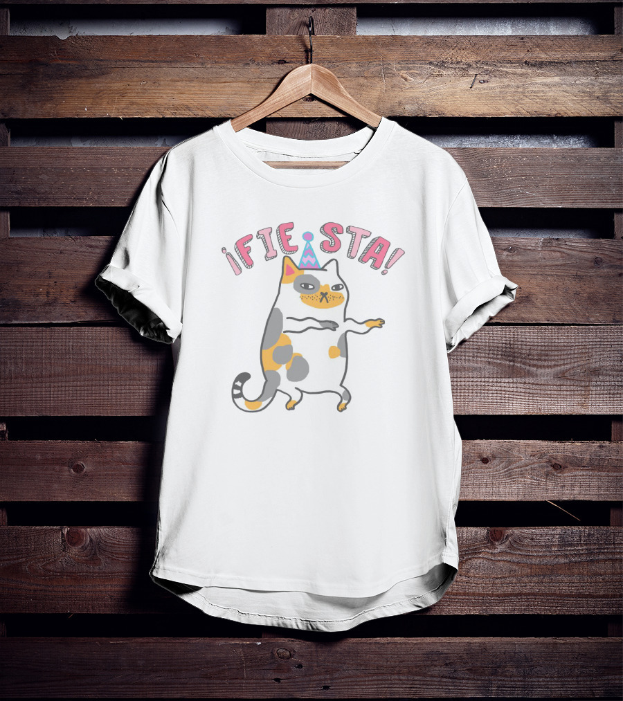 Fiesta Celebration Cat With Party Hat T-Shirt