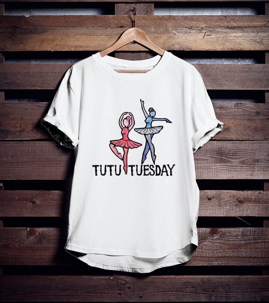 Ballet Dancers Tutu Tuesday Pink And Blue Costume T-Shirt