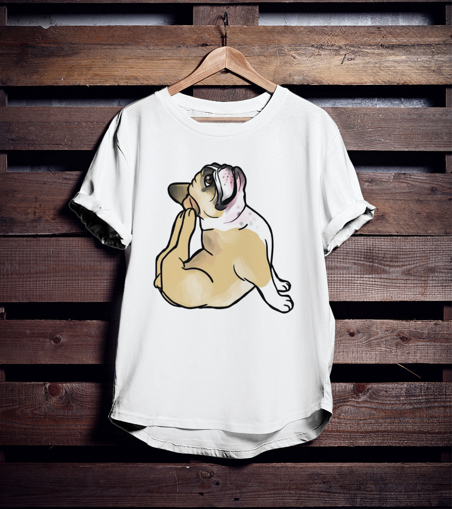 Bulldog Puppy Stretching In Full Cobra Pose T-Shirt