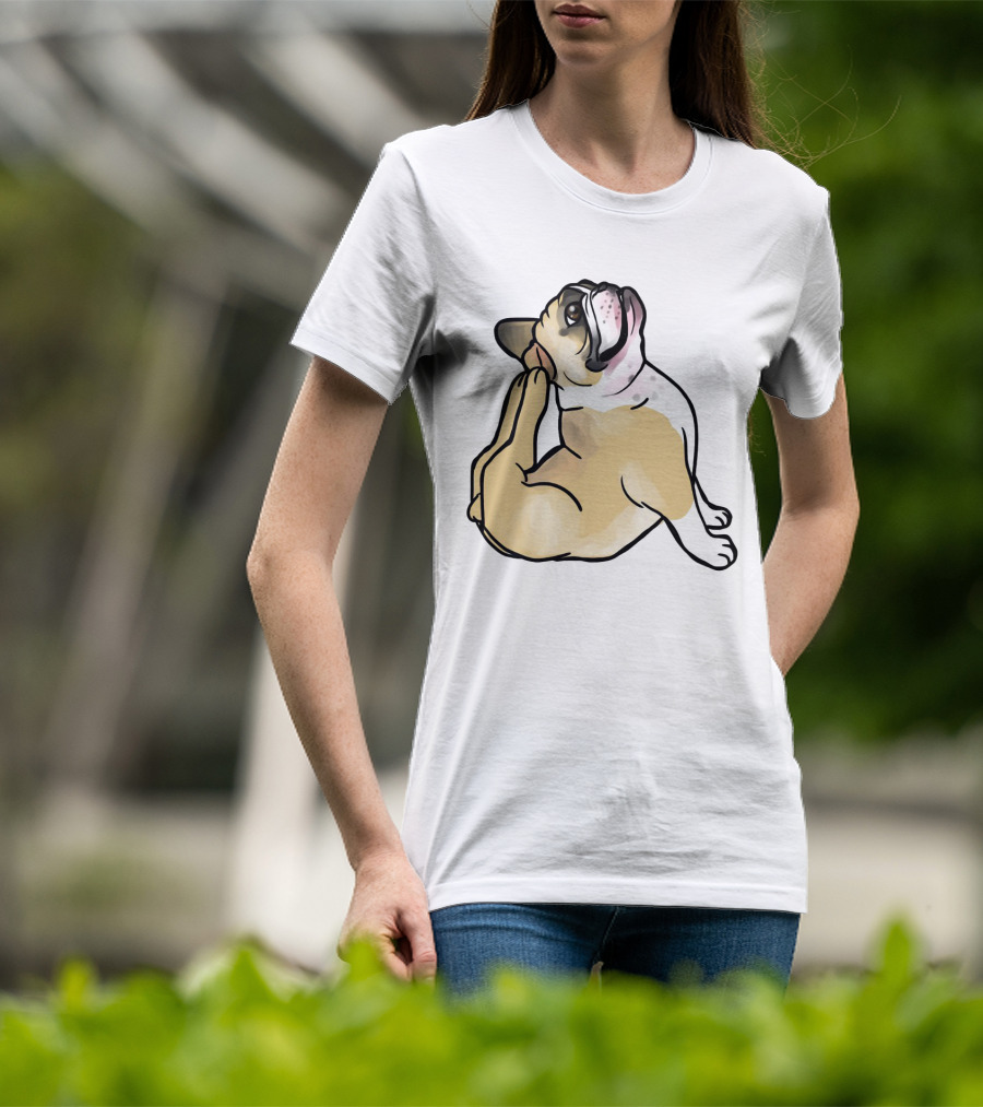 Bulldog Puppy Stretching In Full Cobra Pose T-Shirt