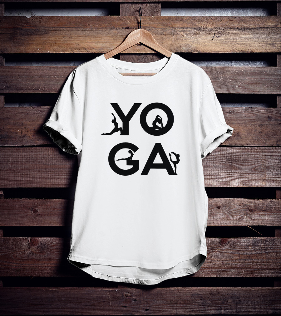 Yoga Silhouette Poses Word T-Shirt