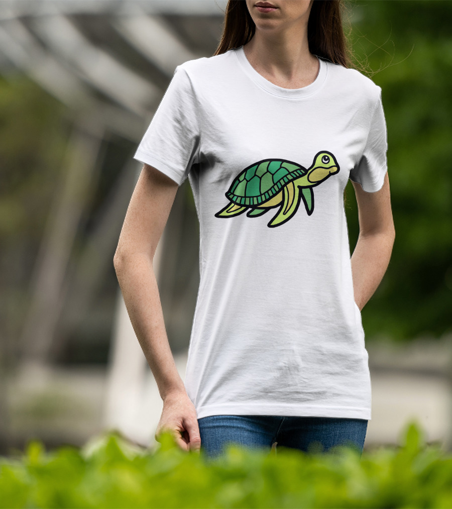 Cute Little Sea Turtle Delightfully Adorable Green Companion T-Shirt
