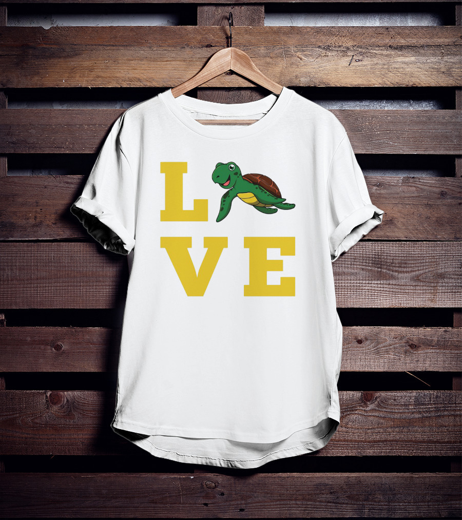 LOVE Turtles Funny Kids Sea Drawing Playful T-Shirt