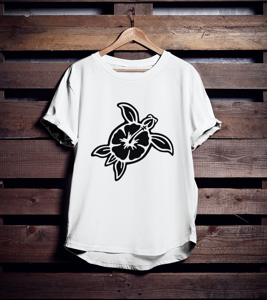 Hibiscus Flower Turtle T-Shirt