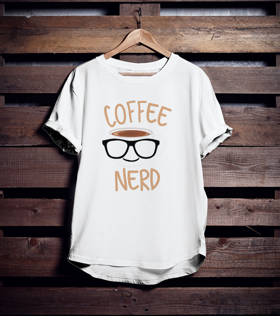 Coffee Nerd Funny Glasses Coffee Mug Face T-Shirt