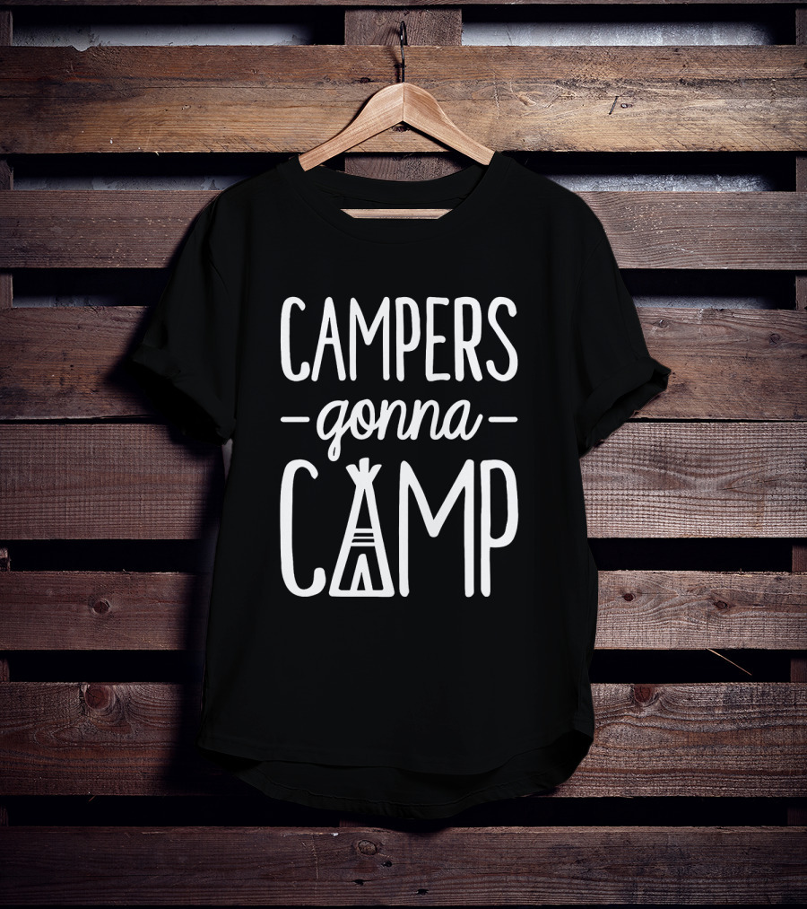 Campers Gonna Camp Teepee Icon Text T-Shirt