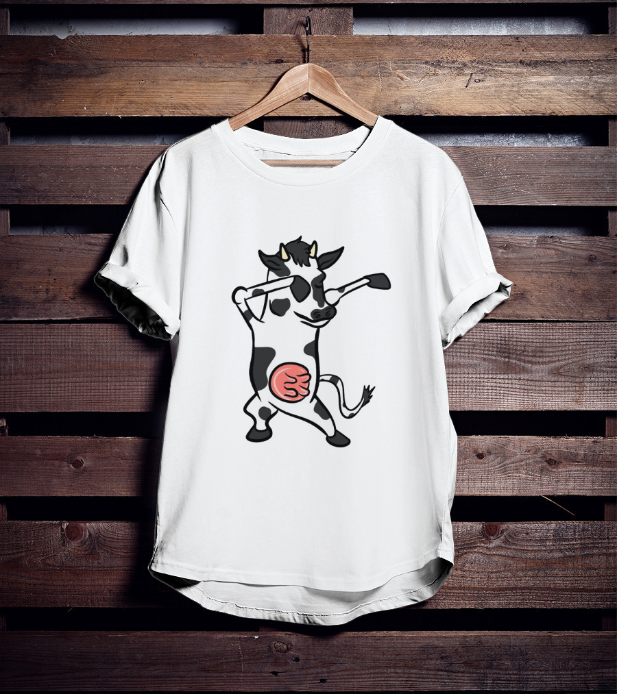 Cow Dabbing Funny Dance Pose Cartoon T-Shirt