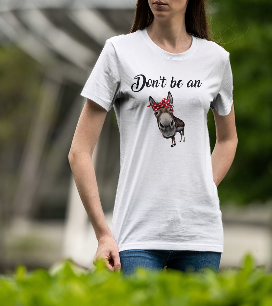 Don't Be An Donkey With Red Polka Dot Bandana T-Shirt
