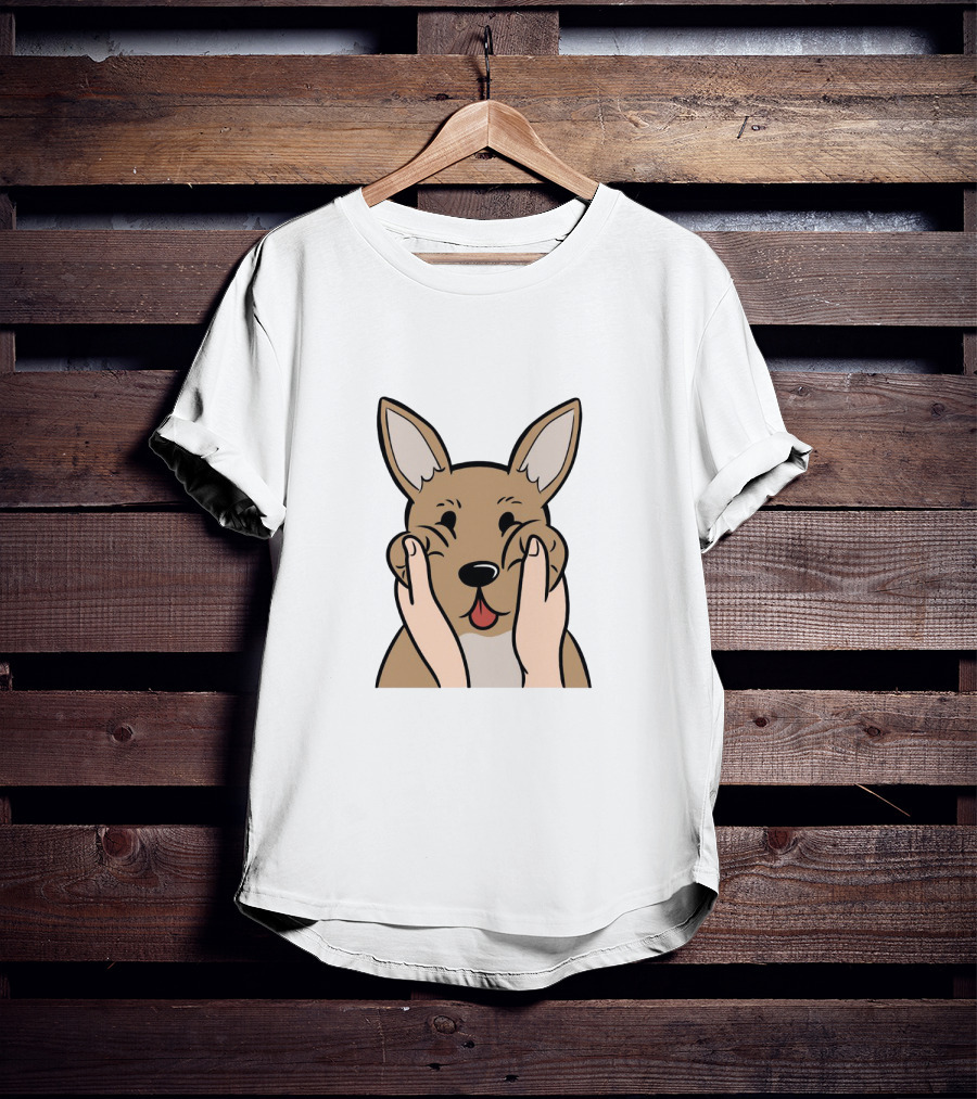 Chihuahua Chubby Cheeks Cute Face Squeezing Happy Expression T-Shirt