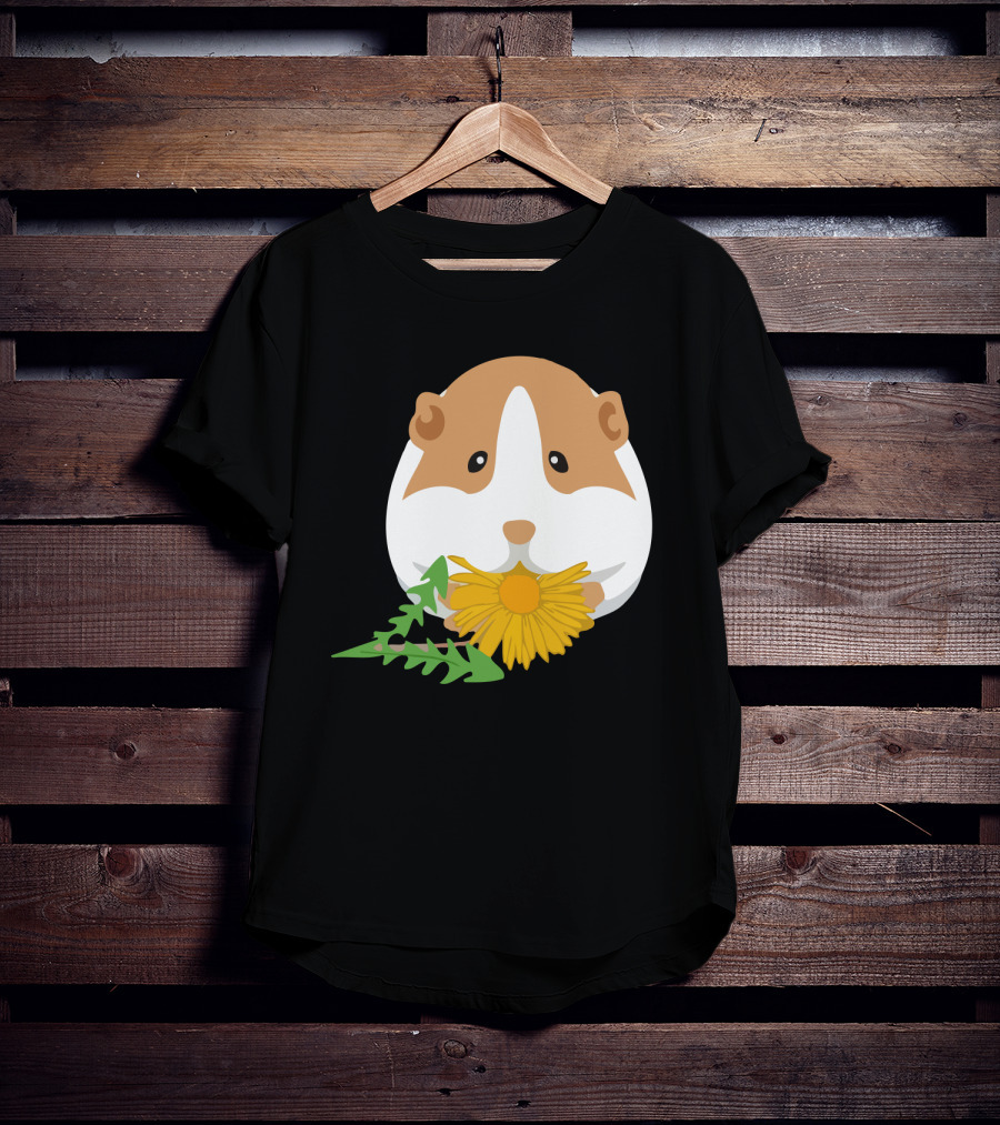 Guinea Pig With Dandelion And Green Leaves T-Shirt
