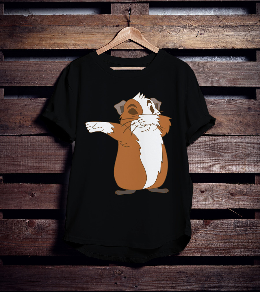 Guinea Pig Dabbing Pose Brown And White Animal Dance Move T-Shirt