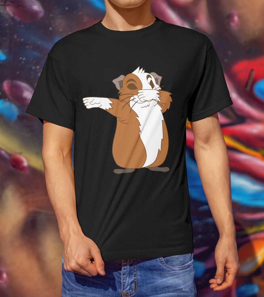 Guinea Pig Dabbing Pose Brown And White Animal Dance Move T-Shirt