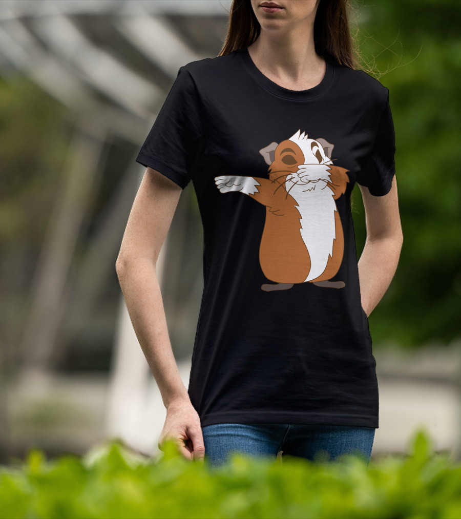Guinea Pig Dabbing Pose Brown And White Animal Dance Move T-Shirt