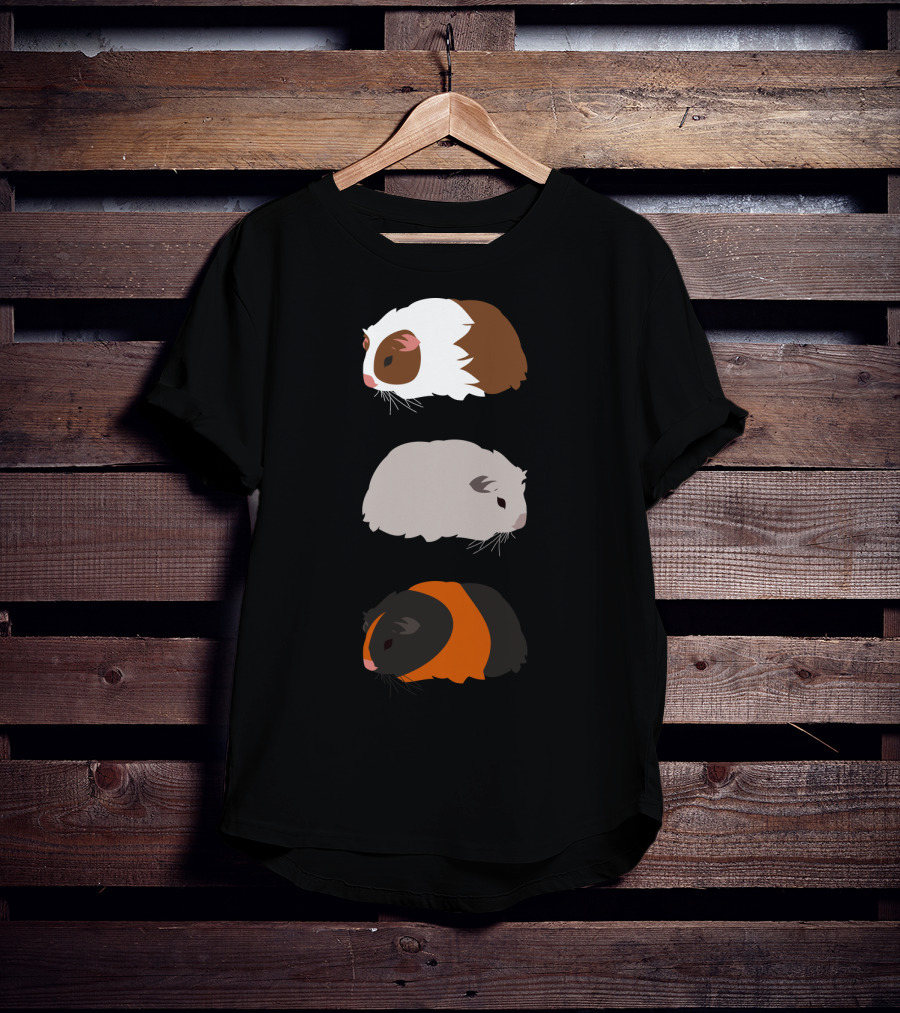 Guinea Pigs Trio Brown White Gray Colorful T-Shirt