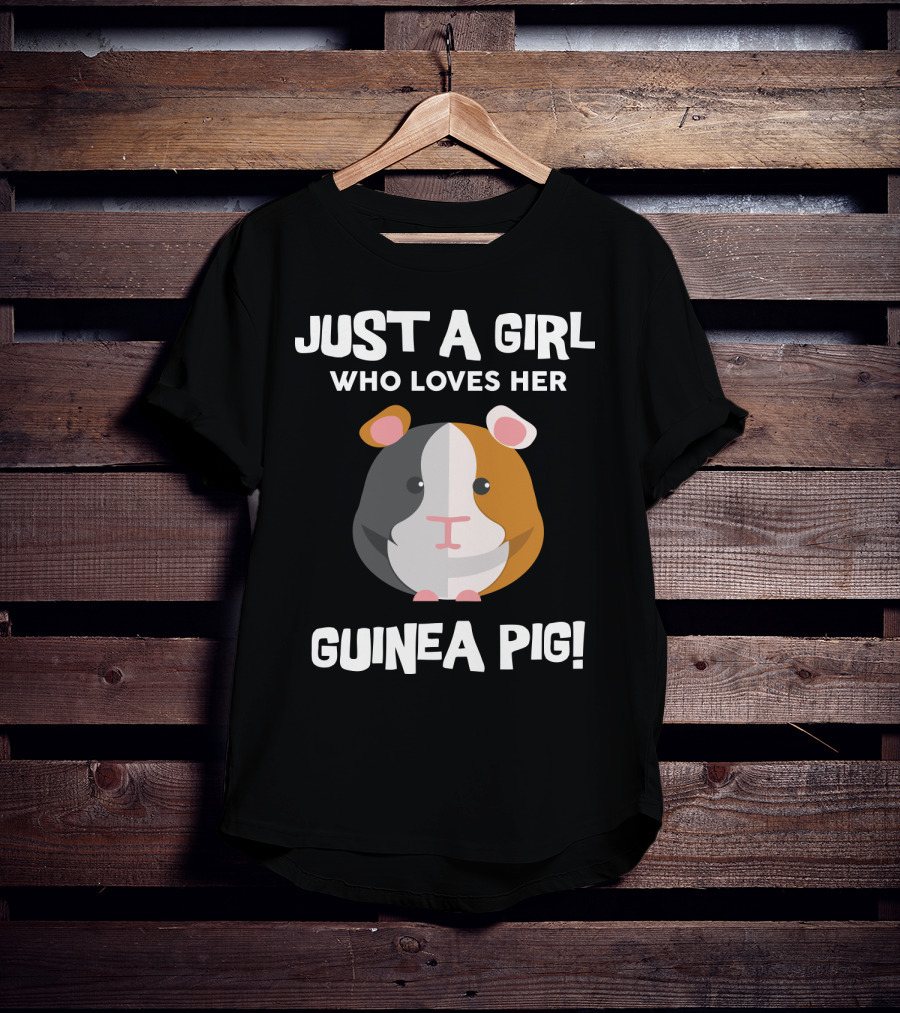 Passionate Girl Proudly Cherishes Her Adorable Guinea Pig T-Shirt