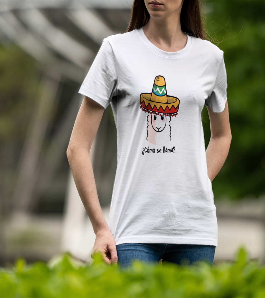 Cómo Se Llama Llama Lovers Sombrero Mexican Hat Fun T-Shirt