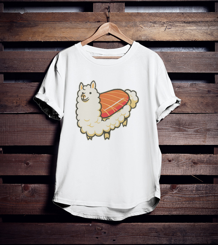 Alpaca Sushi Nigiri Fusion Design Playful T-Shirt