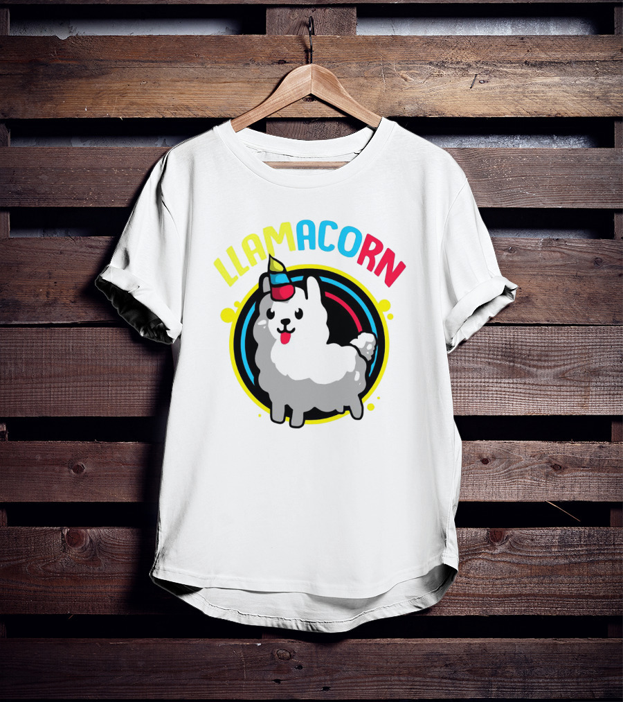 Llamacorn Charming Cute Alpaca With Rainbow Horn T-Shirt