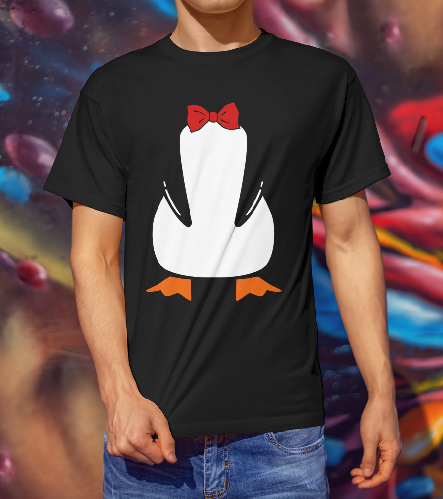 Penguin Penguin With Red Bow Tie And Orange Feet T-Shirt