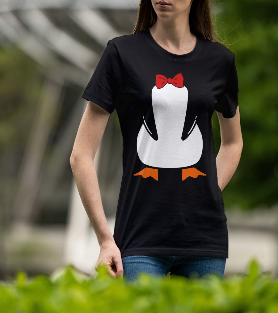 Penguin Penguin With Red Bow Tie And Orange Feet T-Shirt