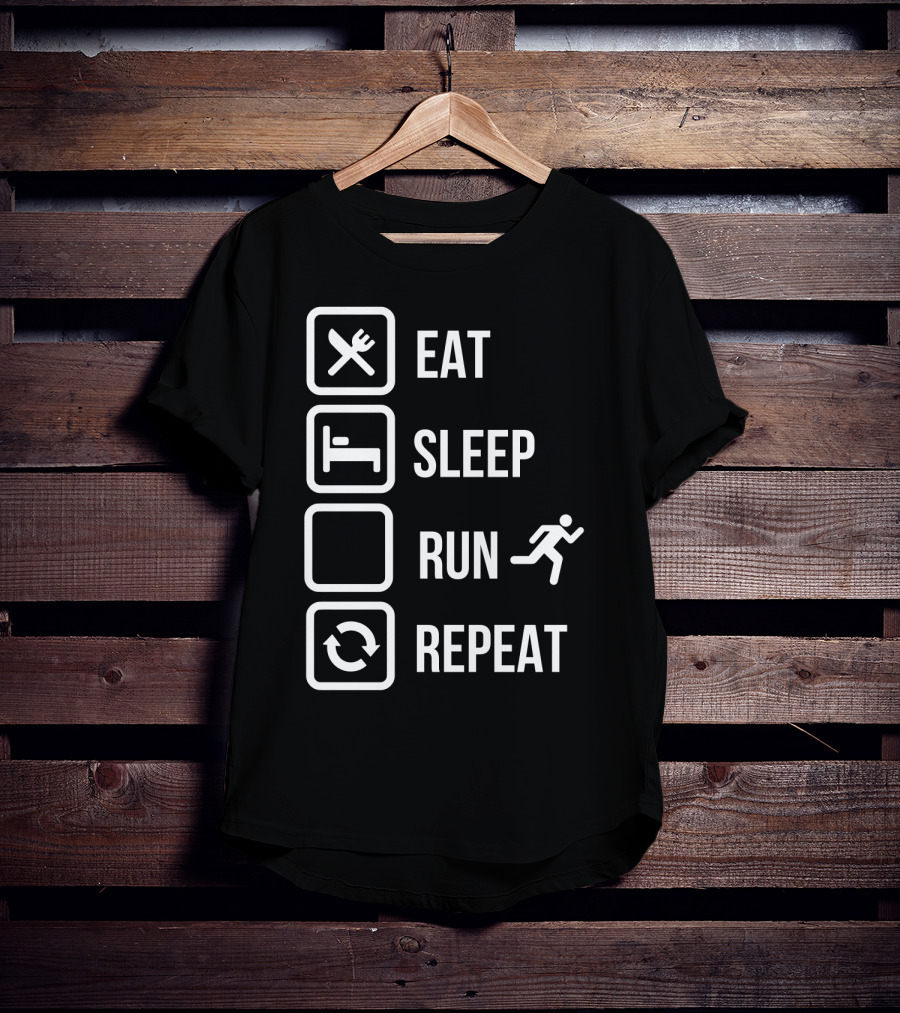 Eat Sleep Run Repeat With Iconic Activity Sequence T-Shirt