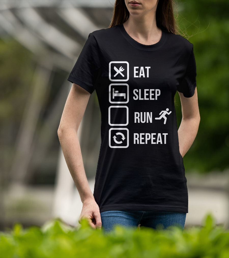 Eat Sleep Run Repeat With Iconic Activity Sequence T-Shirt