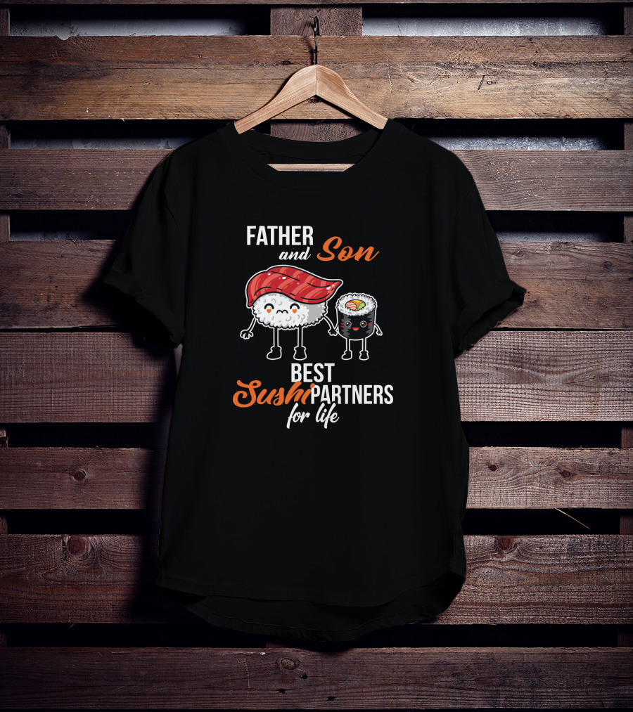 Father And Son Best Sushi Partners For Life Cute Sushi Characters T-Shirt