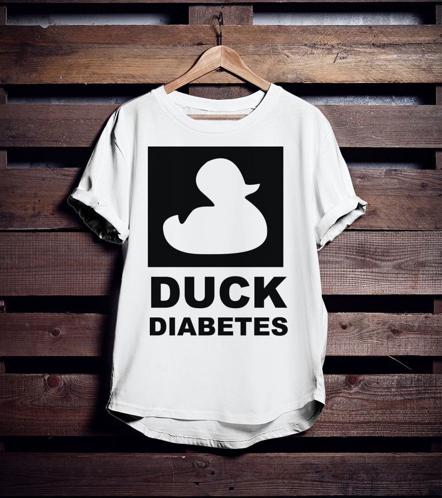 Duck Diabetes Rubber Duck Logo White T-Shirt