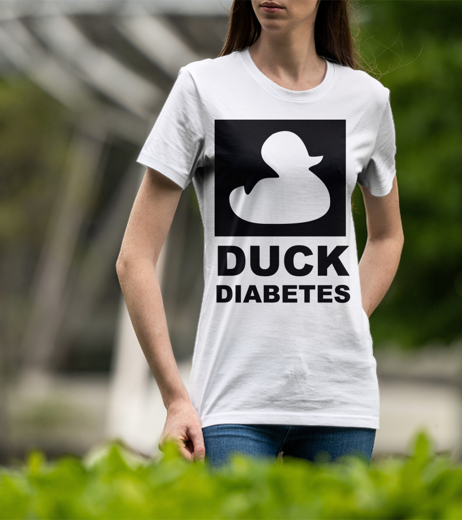 Duck Diabetes Rubber Duck Logo White T-Shirt