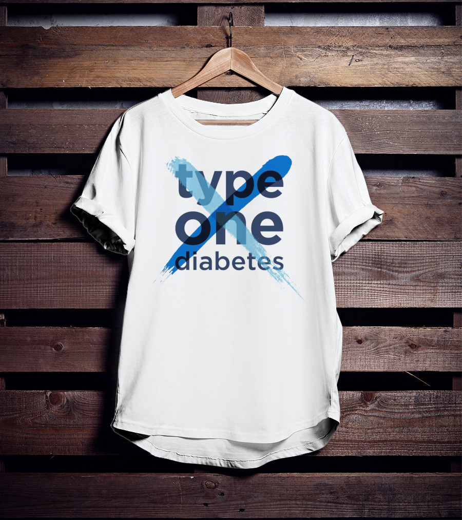 Type One Diabetes Blue Brushstroke T-Shirt