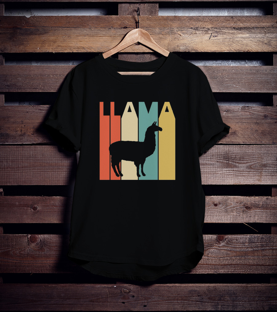 LLAMA Silhouette Retro Colors T-Shirt