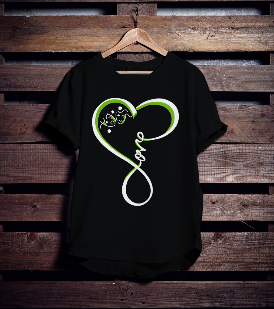 Irish Shamrock Heart Love T-Shirt