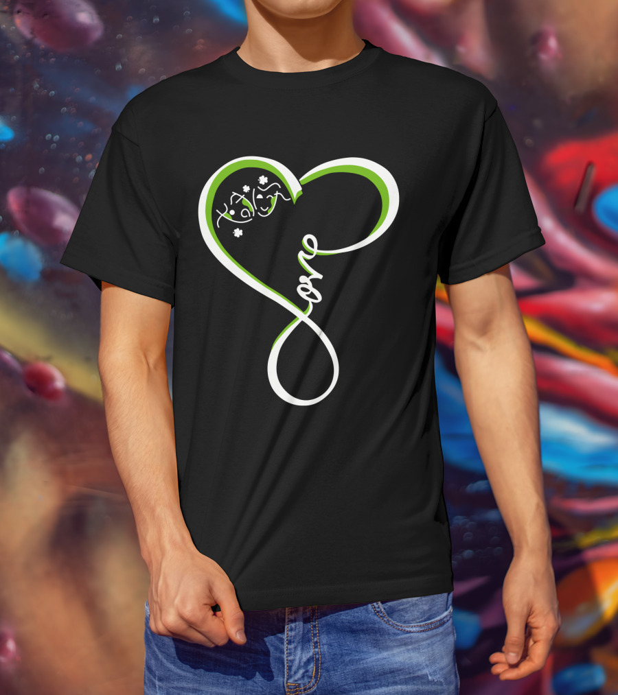 Irish Shamrock Heart Love T-Shirt