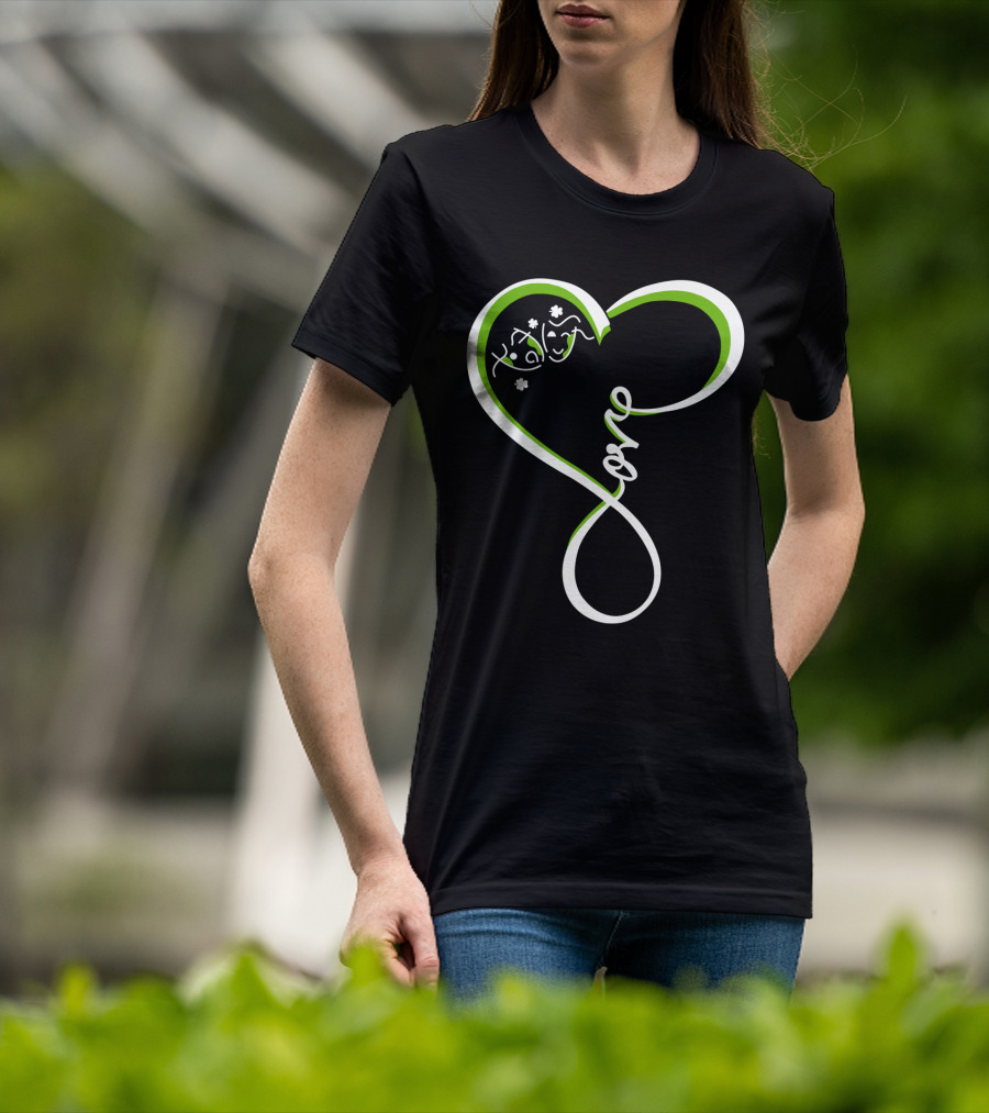Irish Shamrock Heart Love T-Shirt