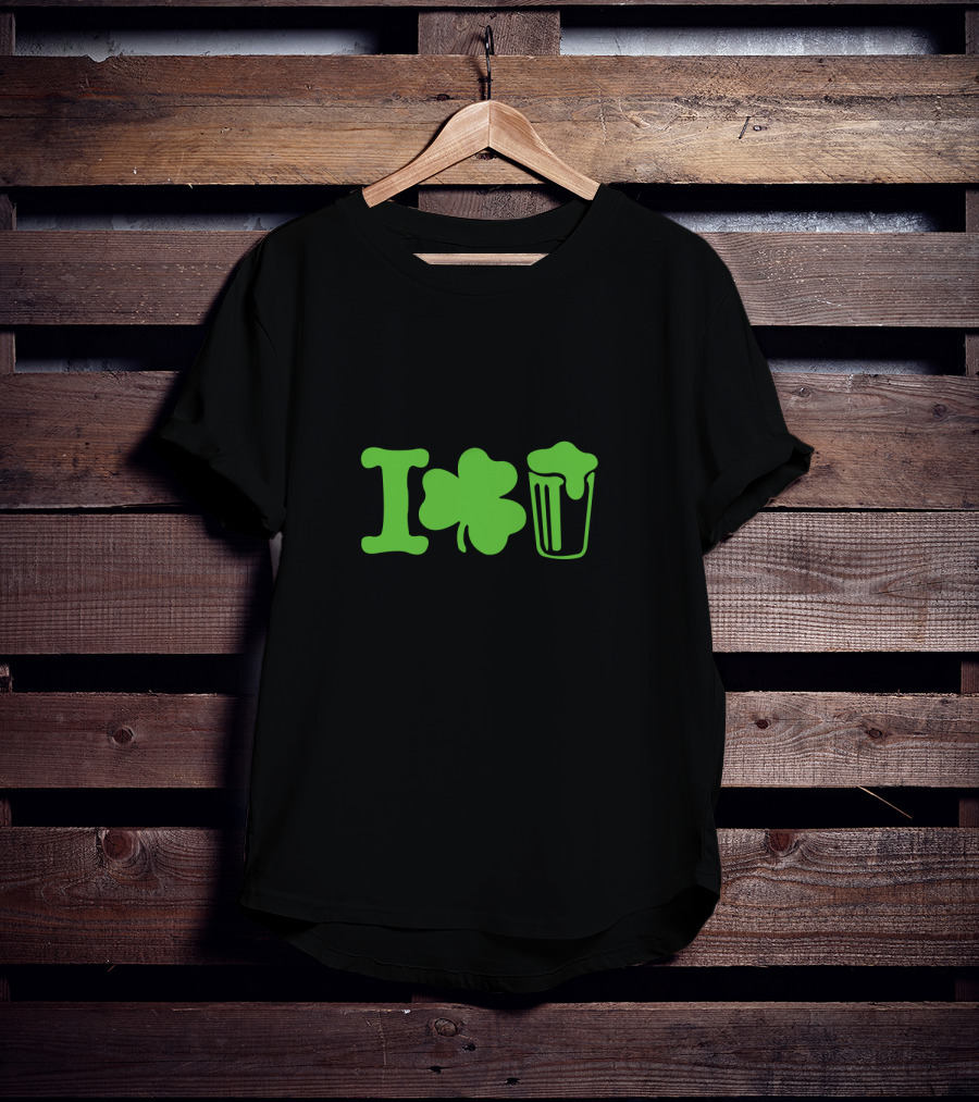 St. Patrick's Day Shamrock Heart Beer T-Shirt