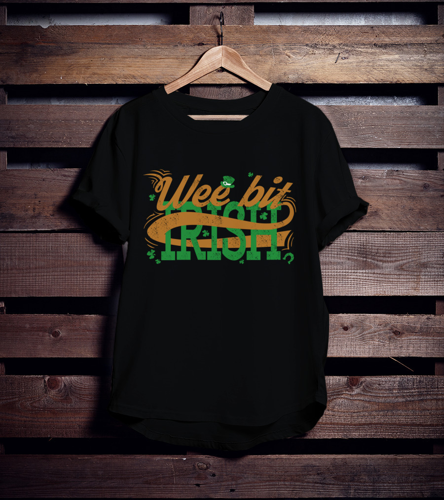Wee Bit Irish St. Patrick's Shamrock Hat Lucky Symbols T-Shirt
