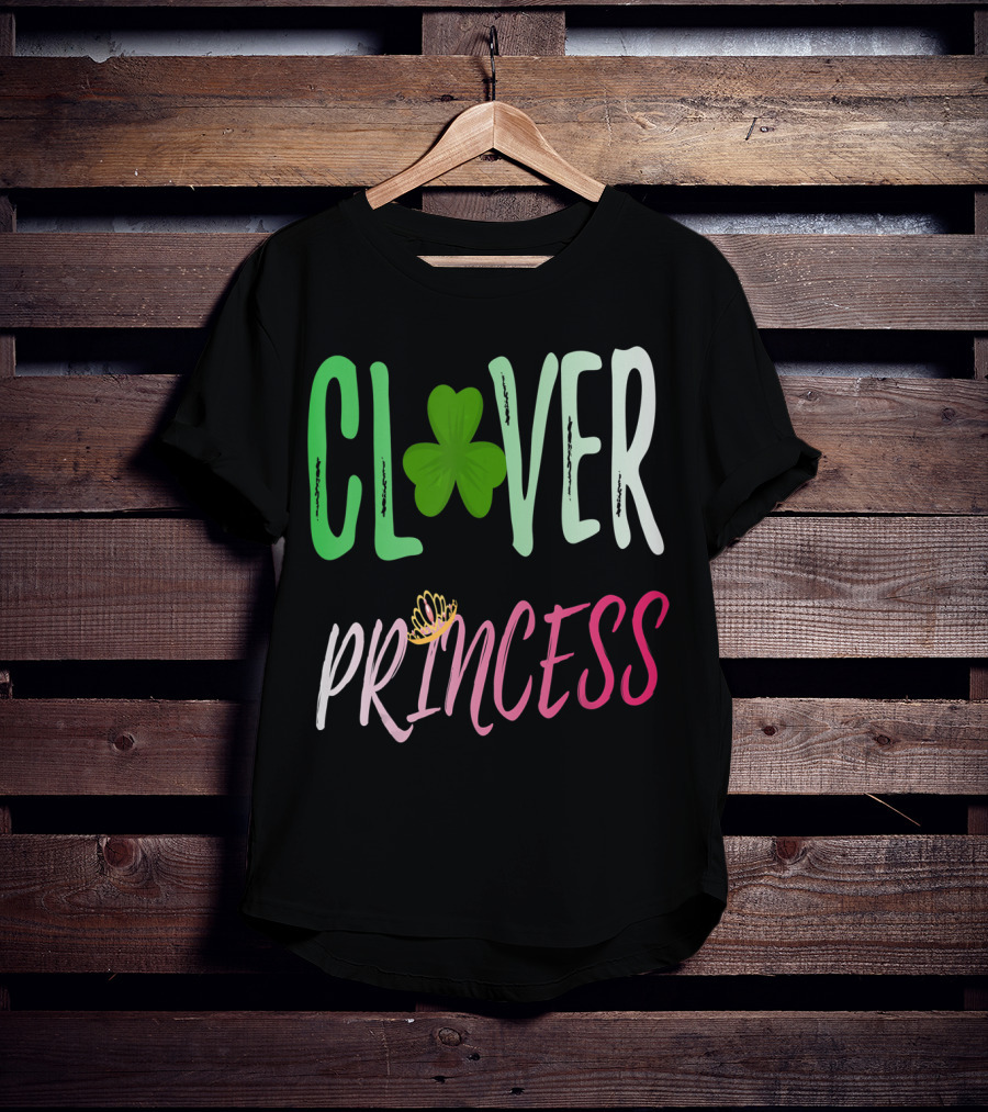 Clover Princess With Shamrock Tiara For Irish T-Shirt