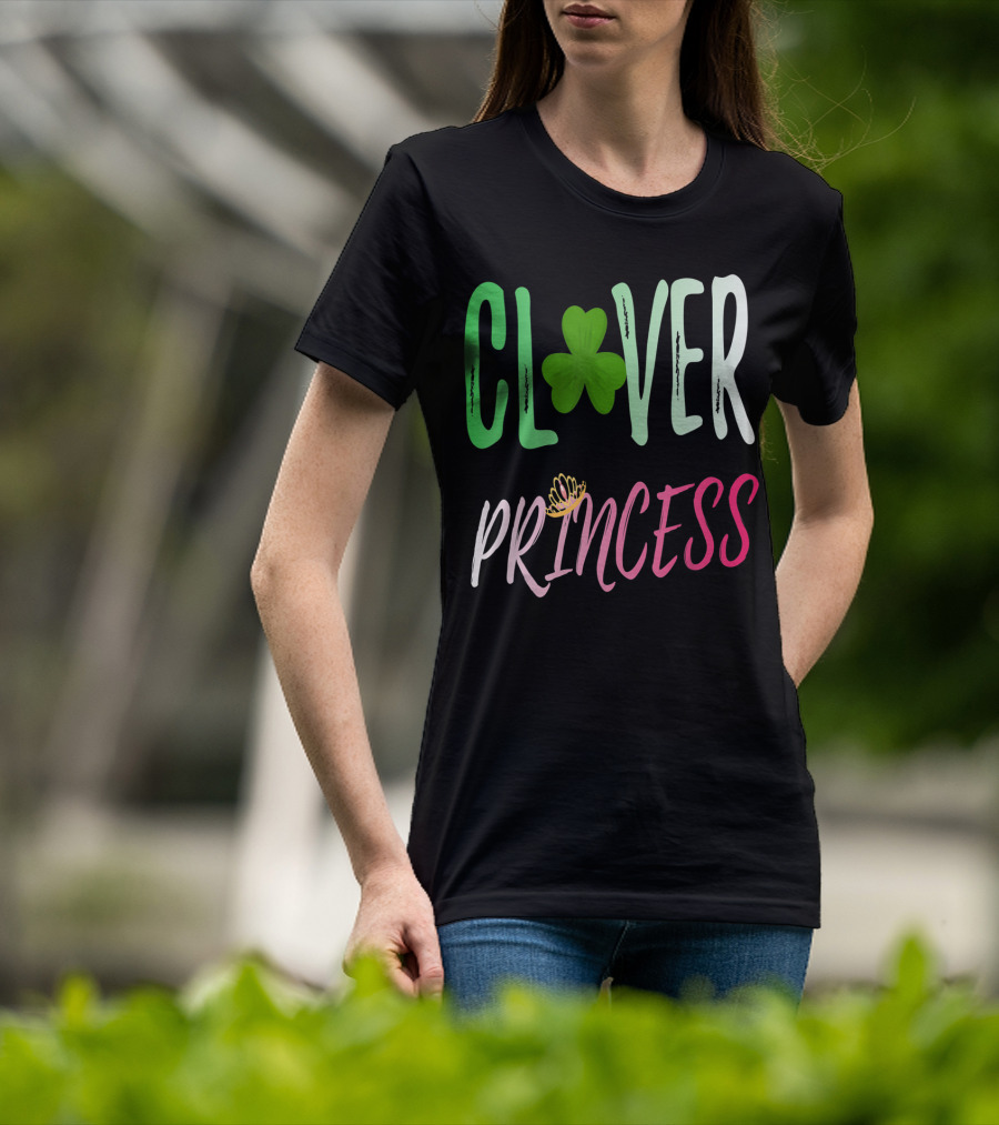 Clover Princess With Shamrock Tiara For Irish T-Shirt