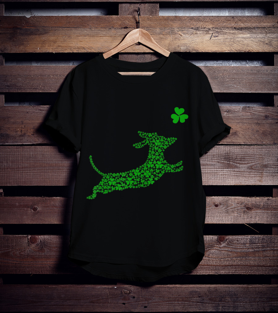 Cute Dachshund Dog Made Of Shamrocks For St. Patrick's Day T-Shirt