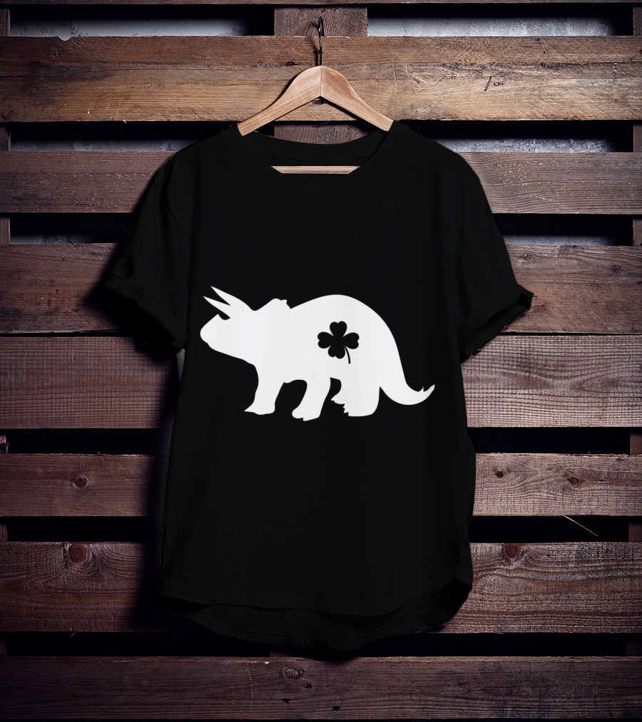Dino Dinosaur Shamrock Clover St. Patrick's Day T-Shirt