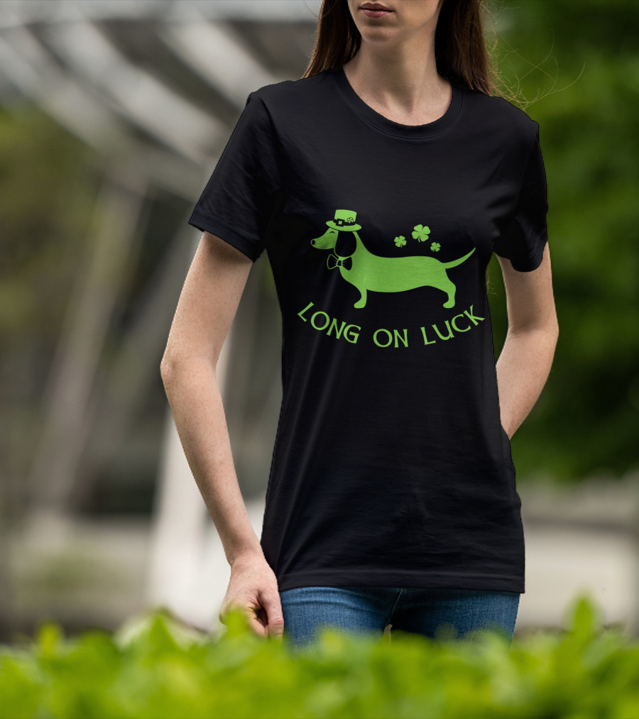 Dachshund Long On Luck Funny St. Patrick's Day Irish T-Shirt