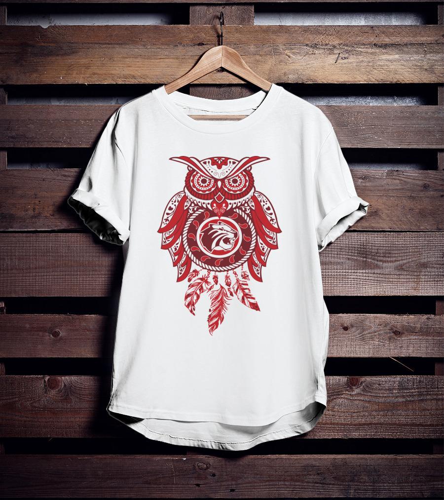 Owl Dreamcatcher Red Lion Feathers T-Shirt
