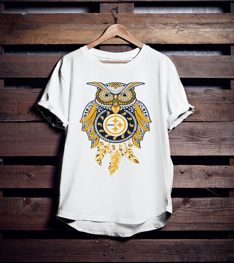 Steelers Owl Dreamcatcher Yellow T-Shirt