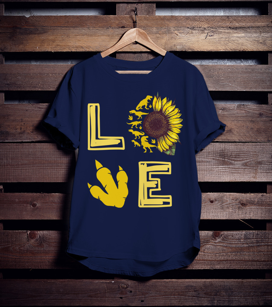Love Sunflower Dinosaur Claw T-Shirt