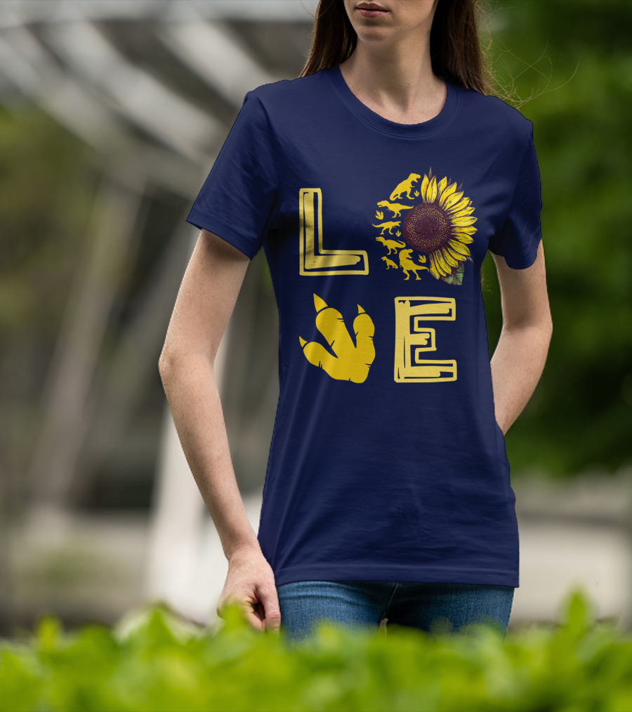 Love Sunflower Dinosaur Claw T-Shirt