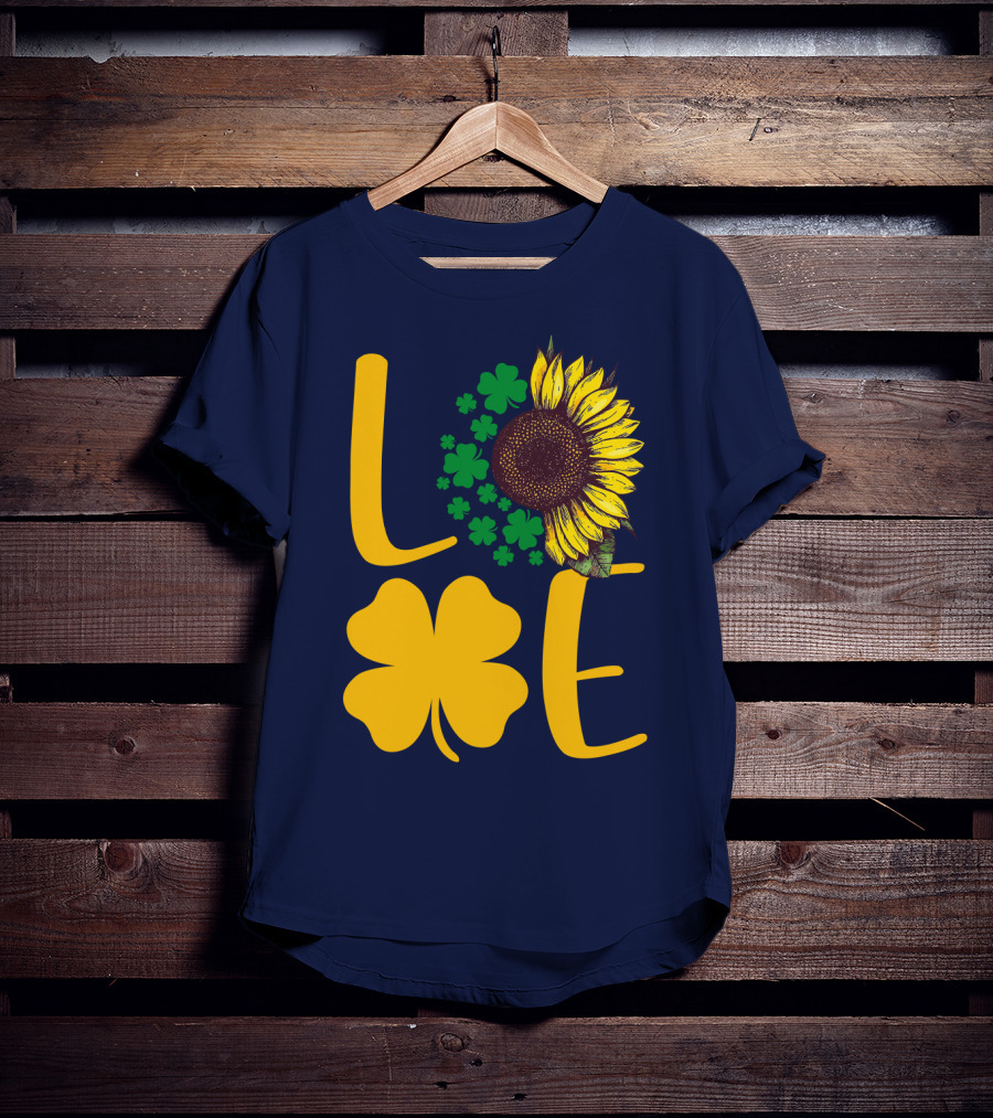 Love Sunflower Four-Leaf Clover T-Shirt